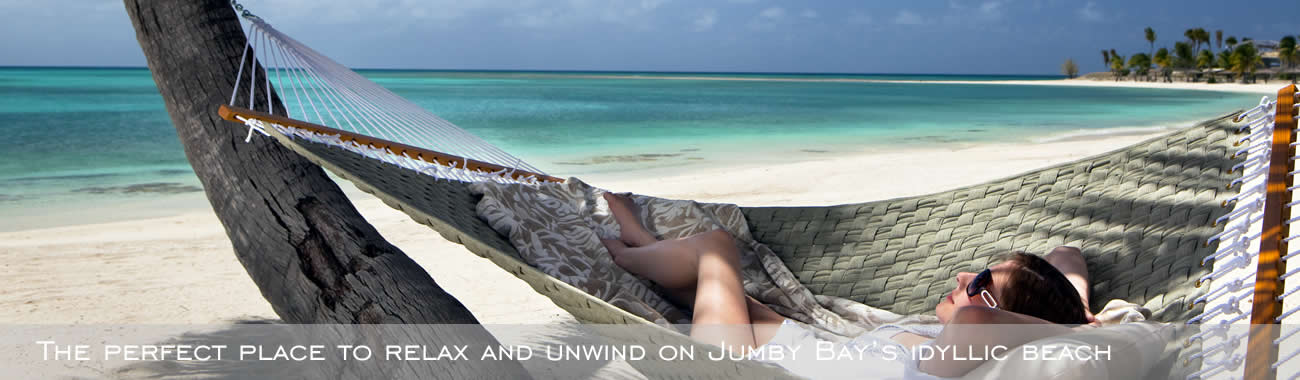 The perfect place to relax and unwind on Jumby Bay's idyllic beach